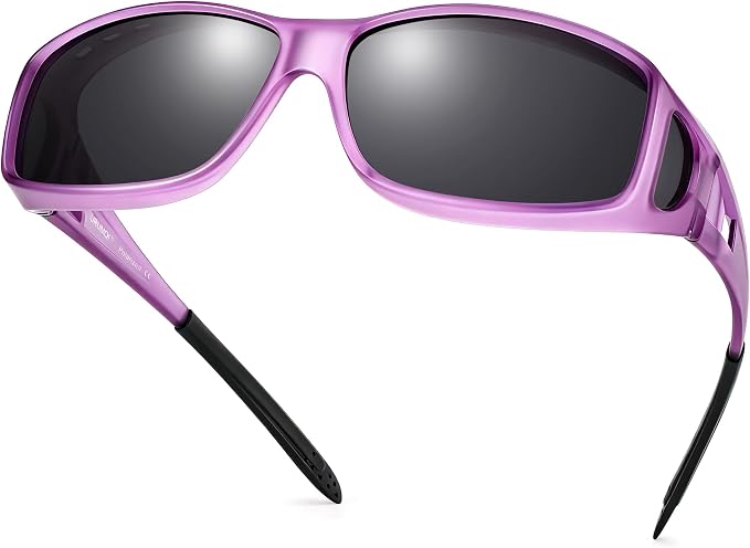 URUMQI Polarized Sunglasses Fit Over Glasses for Men Women, Wraparound Sun Glasses UV400 Protection for Driving Fishing