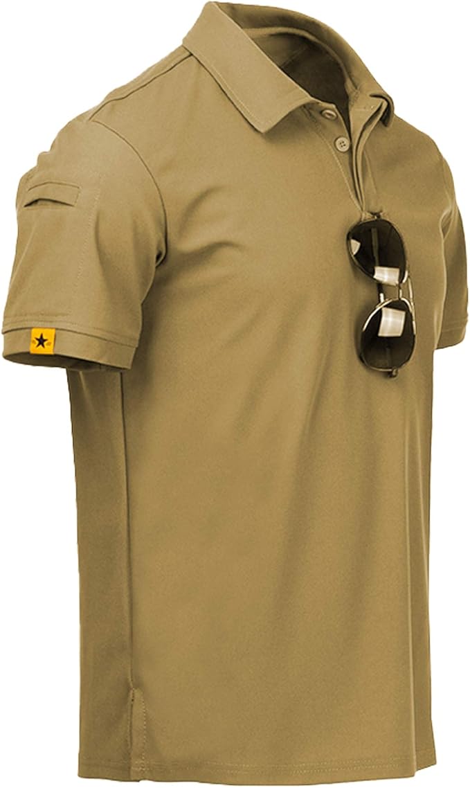 ZITY Mens Polo Shirt Short Sleeve Sports Tactical T-Shirt Athletic Golf Polos Daily Casual Stylish Collared Shirts for Men