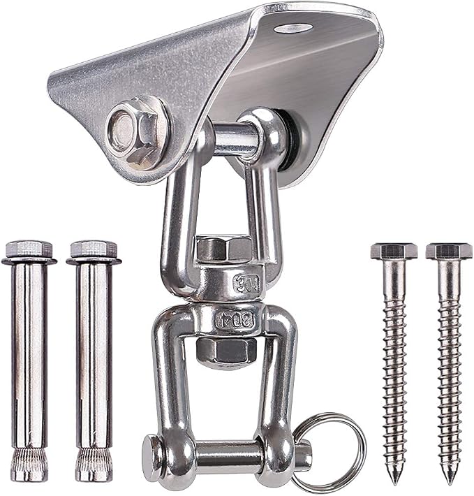 BeneLabel Stainless Steel Swing Hangers 360° Swivel Ceiling Mount for Swing 1000LB Capacity Hardware Bracket Hammock Hanging Kit for Yoga, Punching Bag, Sandbag, Hanging Chair
