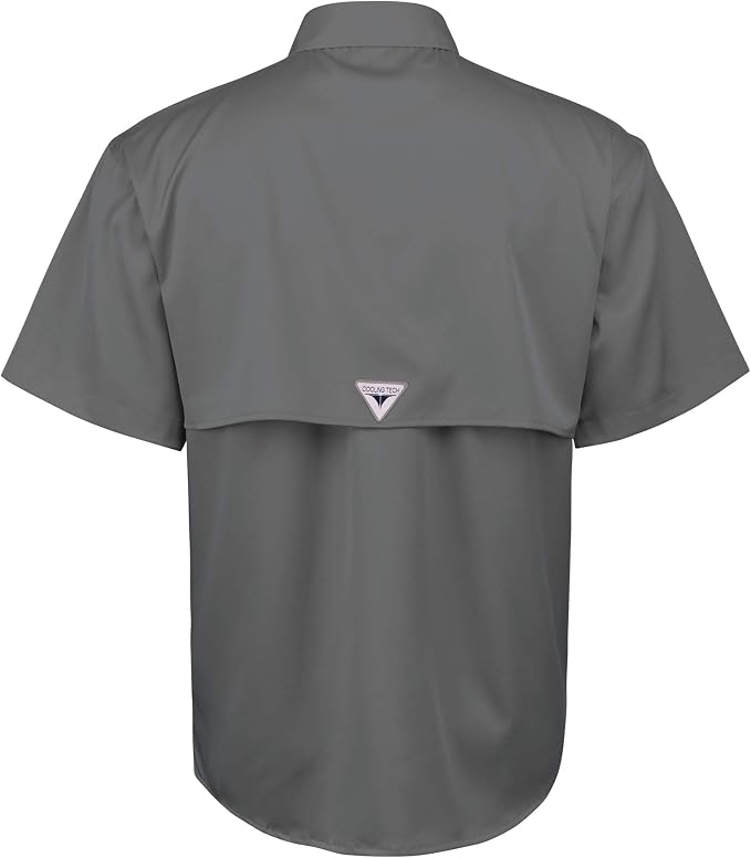 Alimens & Gentle Short Sleeve Fishing Shirt Wicking Fabric Sun Protection Casual Button Down Shirts