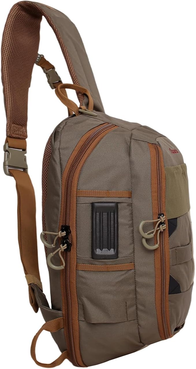 Fly Fishing Sling Pack for Wading, Trout and Bass Fishing | MOLLE Modular Storage System,Quick Rotation Access,Lightweight 1.5lb Design,