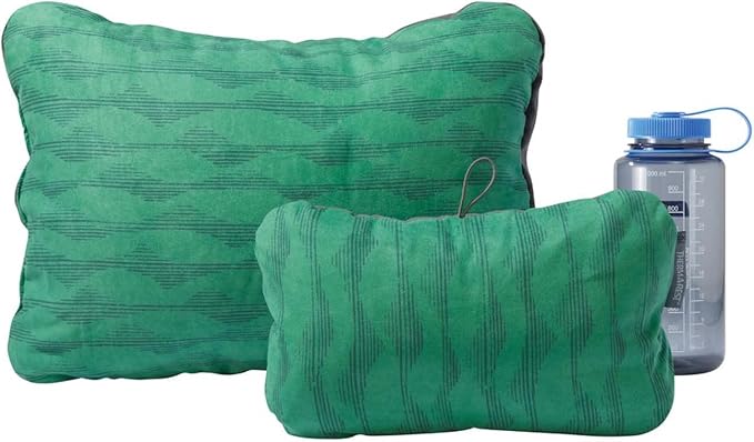 Therm-a-Rest Compressible Camping and Backpacking Pillow, Green Mountains Print, Large