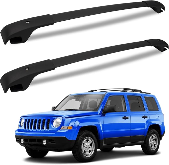 FengYu Roof Rack Cross Bars 150lb Compatible with Jeep Patriot 2007-2017 with Raised Side Rail, Aluminum Roof Rails Crossbars Cargo Bars Rooftop Canoe Bike Kayak Car Snowboard Luggage Racks Carrier.