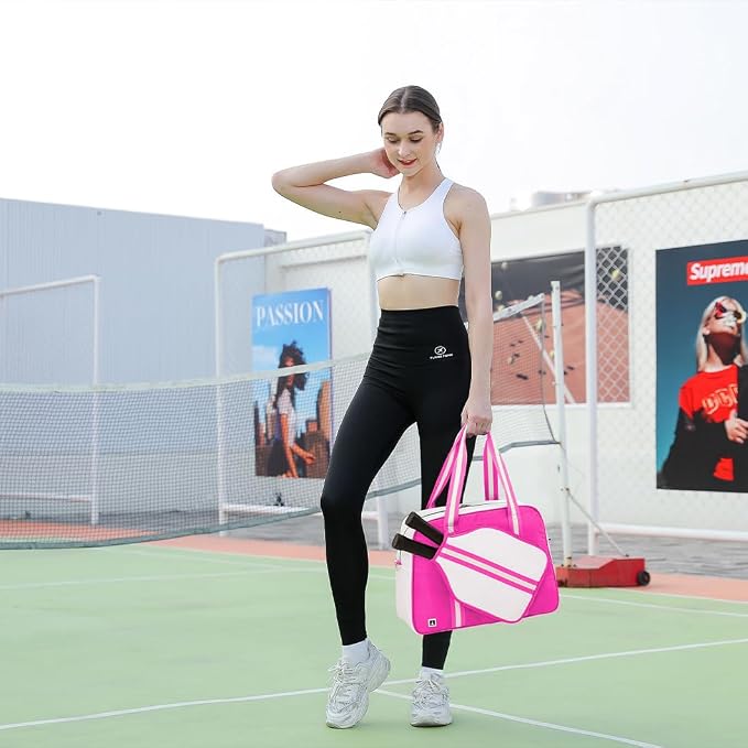 ROYALFAIR Pickleball Tote Bag for Women Men Large Capacity with Paddle Cover Pocket and Adjustable Shoulder strap