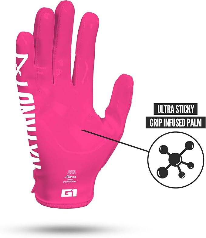 Nxtrnd G1 Pro Men's Football Gloves, Adult Sticky Receiver Gloves