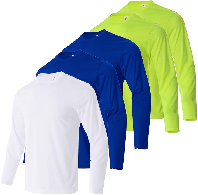 Mens Long Sleeve T-Shirts Casual Crew Neck Tee Shirt Summer Soft Running Swimming Cycling Fishing Tops