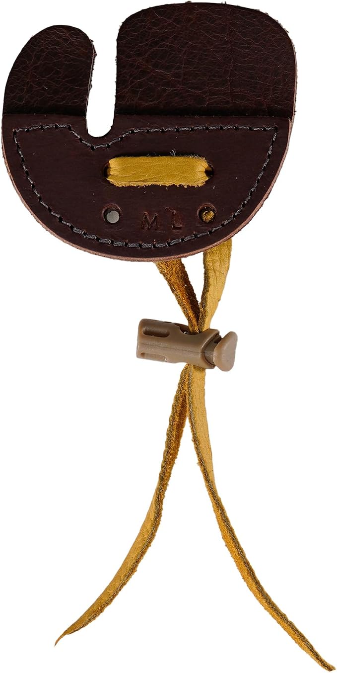 Hornet Split Finger Bison Leather Tab – Handmade in USA for Traditional Archery – Available in Medium & Large – Left & Right Hand