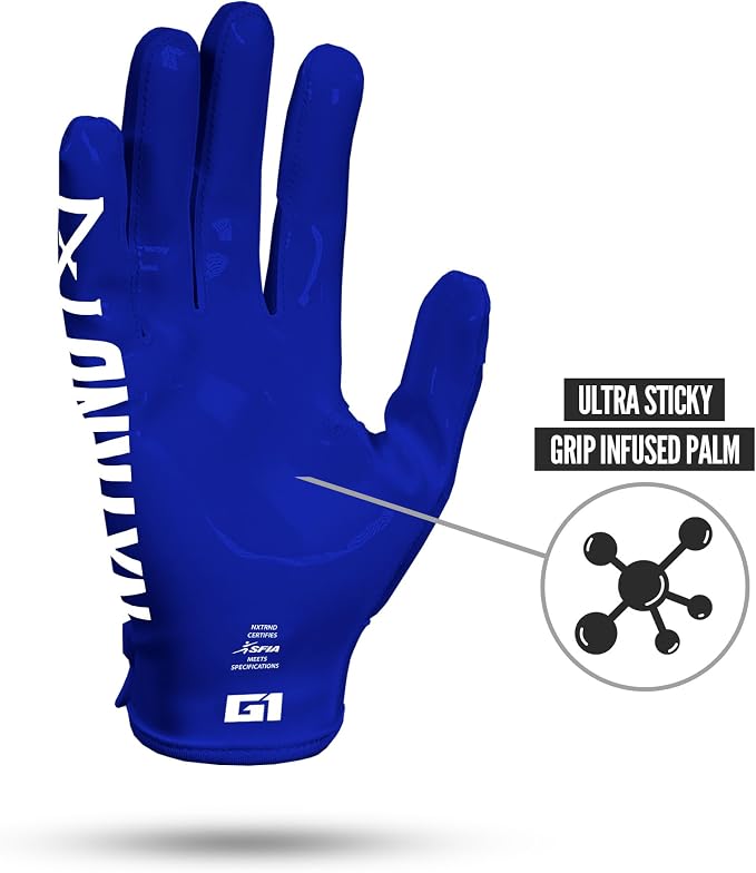 Nxtrnd G1 Pro Men's Football Gloves, Adult Sticky Receiver Gloves
