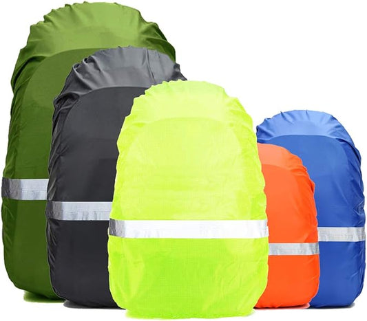 Frelaxy Hi-Visibility Backpack Rain Cover with Reflective Strip 100% Waterproof Ultralight Backpack Cover, Storage Pouch, Anti-Slip Cross Buckle Strap, for Hiking, Camping, Biking, Outdoor, Traveling