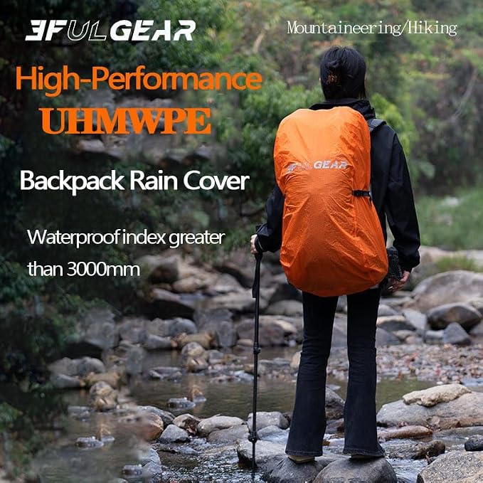 3F 20-85L backpack rain cover, waterproof, dustproof, wear-resistant, tear resistant outdoor hiking backpack cover (blue-S)
