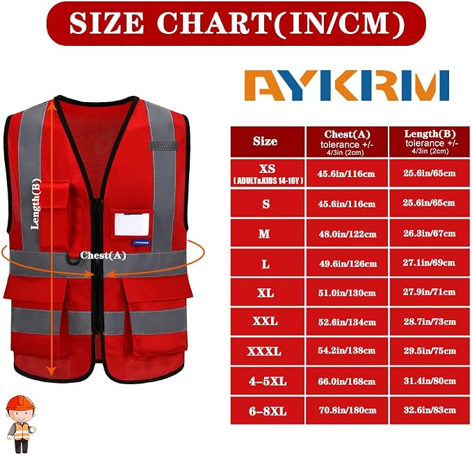 A-SAFETY Xsmall Red work vest class 2