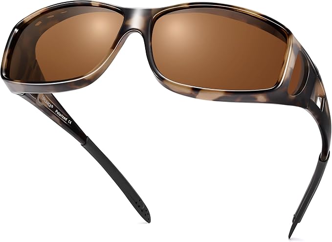 URUMQI Polarized Sunglasses Fit Over Glasses for Men Women, Wraparound Sun Glasses UV400 Protection for Driving Fishing