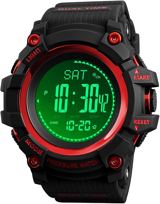 Watch Compass, Altimeter Barometer Thermometer Temperature, Pedometer, Military Army Waterproof Outdoors Sport Digital Watch for Men