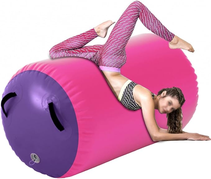 Gymnastics Air Roller Air Barrel Inflatable Tumbling Mat,Back Handspring Training Mats For Home Use, Gym Training, Cheerleading With Electric Pump