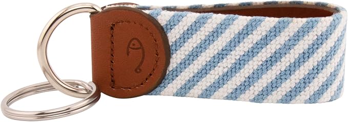 Leather Hand-Stitched Needlepoint Key Fob or Key Chain