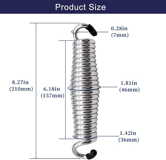 Heavy Duty Porch Swing Springs, 2-Pack for Hammock Chairs