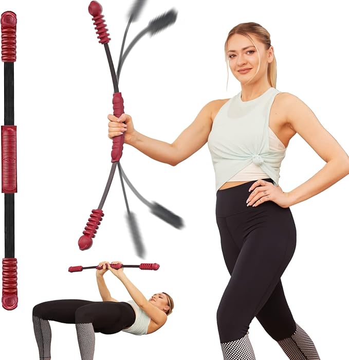 Hotwave Elastic Fitness Bar,Vibration Stick,Body Physical Therapy,Core Strength Training,Power Twister for Arm, Exercise in Home Gym