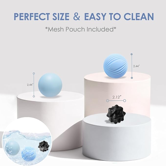 3-Piece Silicone Lacrosse Ball Set for Deep Tissue and Trigger Points - Smooth, Textured, and Spiky Massage Balls for Myofascial Release, Muscle Knots & Plantar Fasciitis
