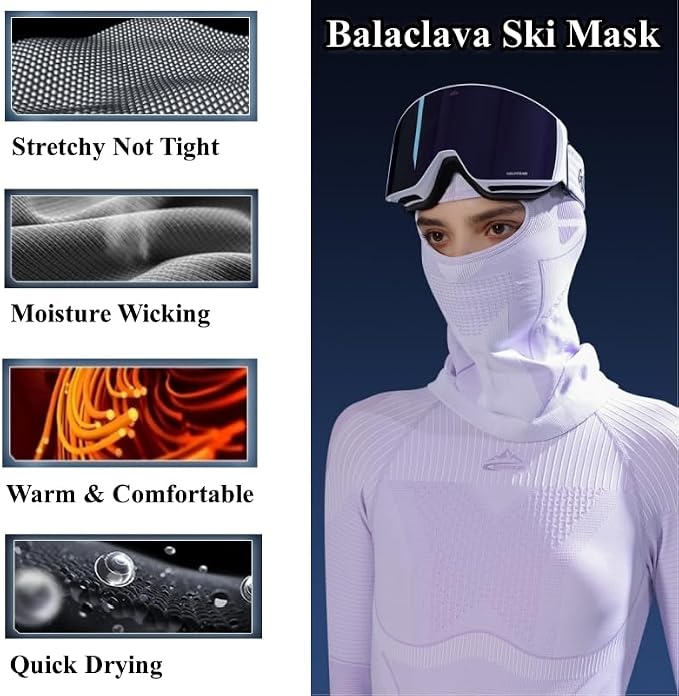 Motorcycling Riding Balaclava Helmet Head Mask Full Face Masks Winter Ski Mask for Men Women Cold Weather Head Cover Skiing Snow Glove Waterproof