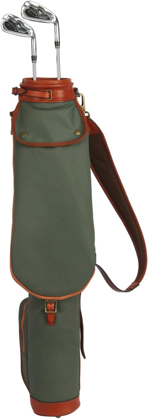 Tourbon Vintage Golf Club Carry Bags Travel Case - Canvas and Leather