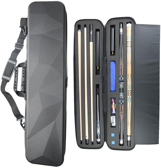 ABS Material Hard Pool Cue Case 2x3 for 1/2 Pool Cues,Durable Construction,Protective Storage and Transport Solution for Billiard Enthusiasts,Keeps Your Equipment Safe and Organized