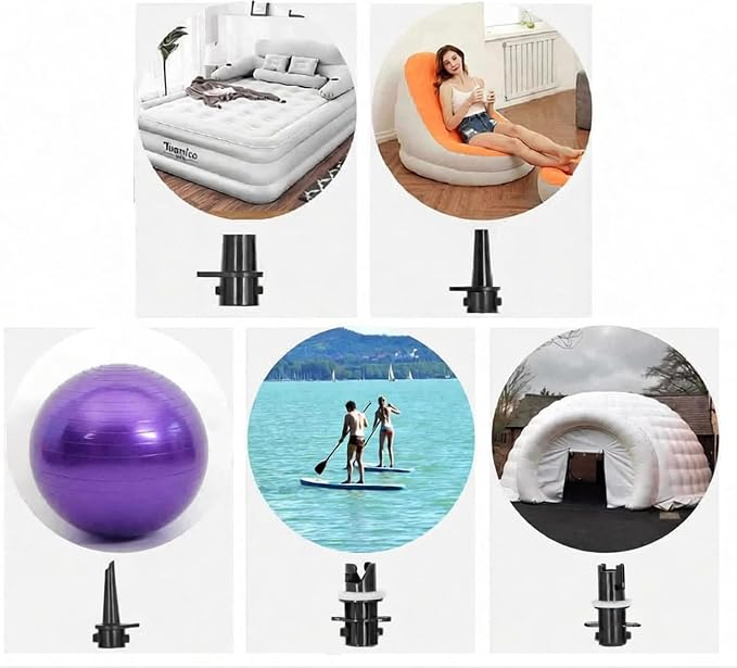 Electric Pump for Inflatables, 600W Portable Air Pump for Mattress Inflatable Gymnastics Mat, Air Track Mat, Air Bed Pump Motor, Inflator Deflator with 5 Nozzles