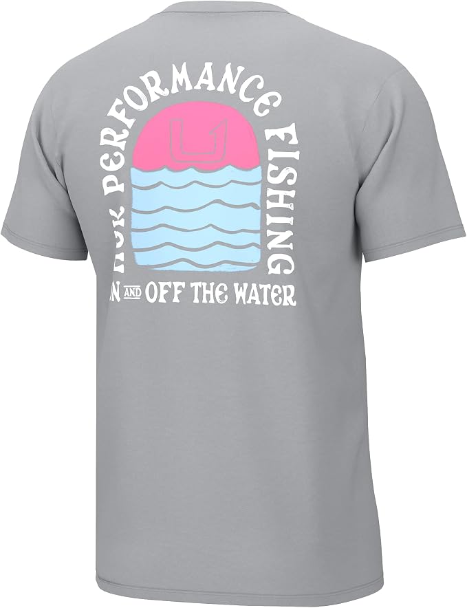 HUK Mens Performance Fishing Logo Tee, Short Sleeve T-Shirt for Men