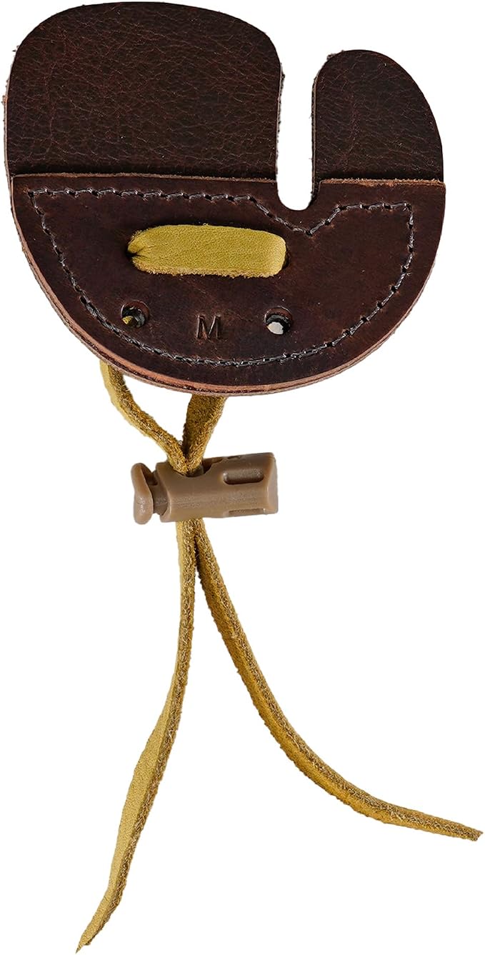 Hornet Split Finger Bison Leather Tab – Handmade in USA for Traditional Archery – Available in Medium & Large – Left & Right Hand