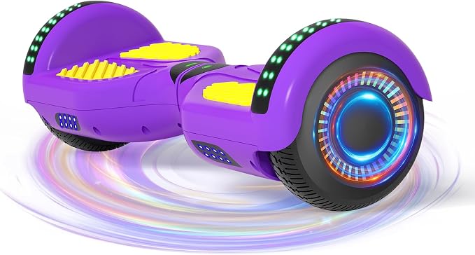 Kids Scooter with Bluetooth Speaker & Corlorful LED Lights, Dual 250W Motor 7.5 Mph Speed, Gifts for All Ages