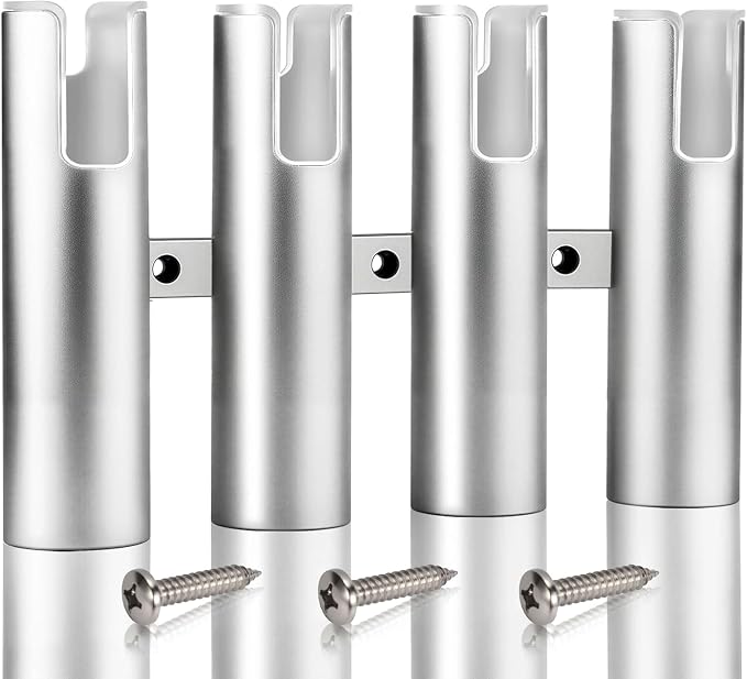 Aluminum Fishing Boat Rod Holder, 3/4 Link Tube Rod Rack, Marine Grade Aluminum Rod Mount for Boats & Yachts, Silver
