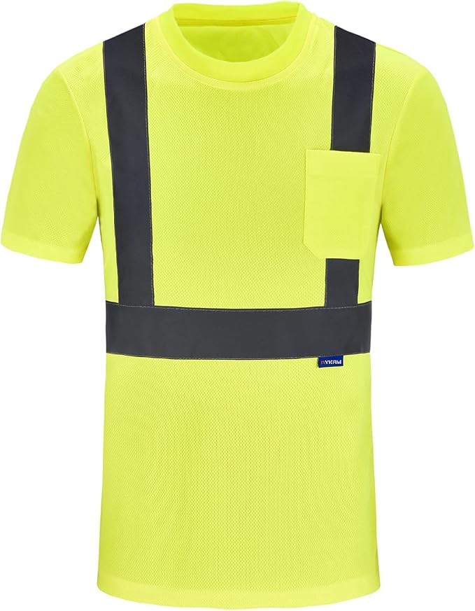 A-SAFETY Safety Shirt,High Visibility Work T Shirt Long Short Sleeve Class 3 (XS-6XL)