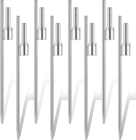 Pelopy 8 Pcs Feather Flag Ground Spike Ground Stake Flag Base Heavy Duty Flags Pole Holder for Outdoor Banner Stakes Fits Poles with 0.65 Inch Inner Diameter, Stake Only (20 Inch)