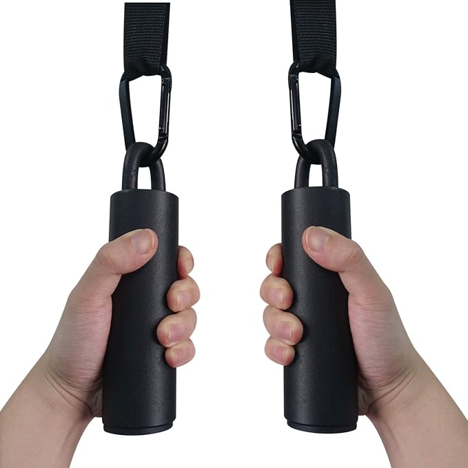 Pull Up Grips Set with Hanging Straps and Strong Carabiner, Finger Strengthener，Forearm, Biceps, Ninja Warrior, Back Muscles Training