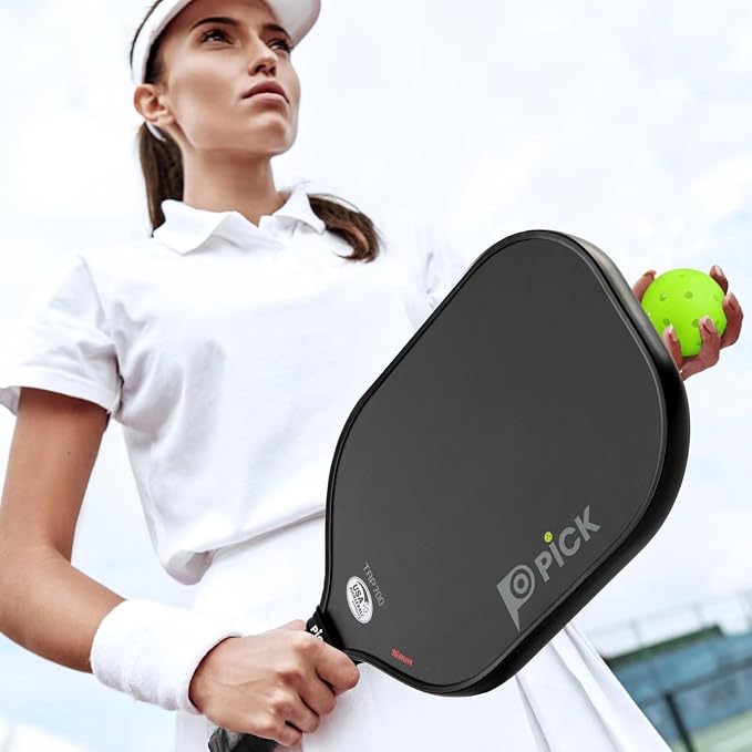 PiCK TRP700 Professional Raw Carbon Fiber Pickleball Paddles, Unibody Foam Injected, Thermoformed Polypropylene Honeycomb Core, USA Pickleball Approved (TRP700)