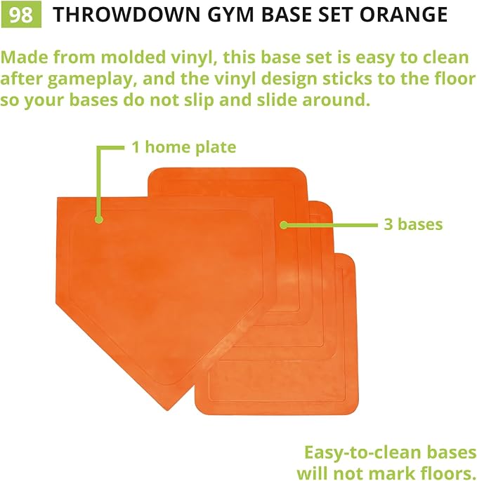 Champion Sports Throw Down Base Sets – Durable Baseball & Softball Practice Bases for Indoor & Outdoor Training