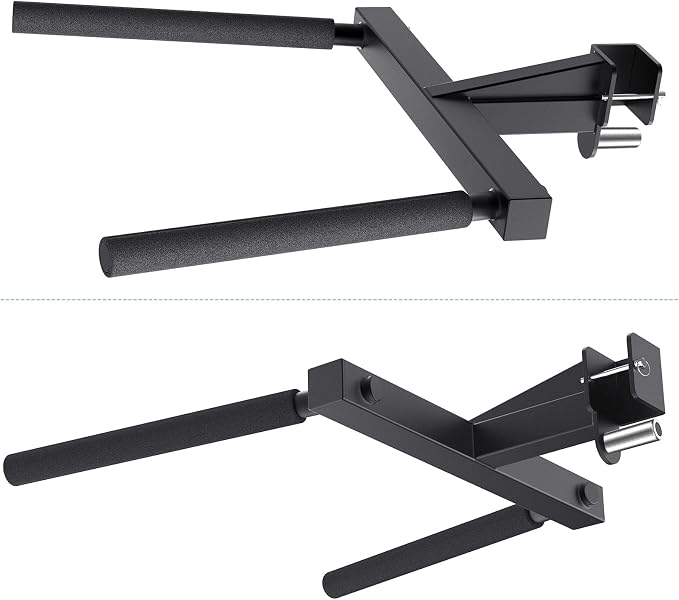 SELEWARE Squat Rack Attachment, Y-Shaped Dip Bar Attachment, Nordic Hamstring Curl Attachment and Lever Arms for 2x2 or 3x3 Power Rack with 5/8" or 1" Hole, Power Cage Accessories for Home Gym