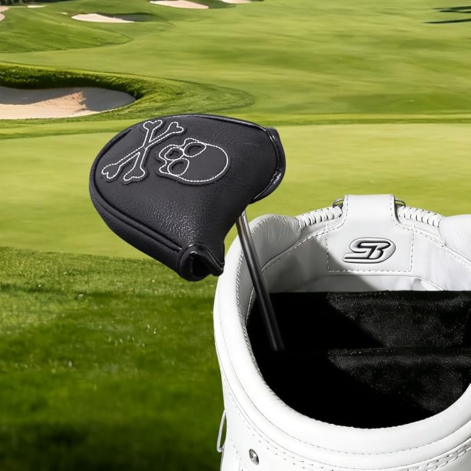 Scott Edward Skull Golf Woods Headcovers Covers for Driver Fairway 1 3 5 H Clubs Set Heads PU Leather Unisex Black Brown