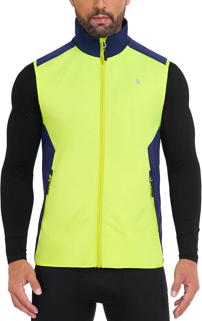 Little Donkey Andy Men's Water-resistant Outerwear Vests, Stretch Windproof Vest for Cycling, Running, Golf