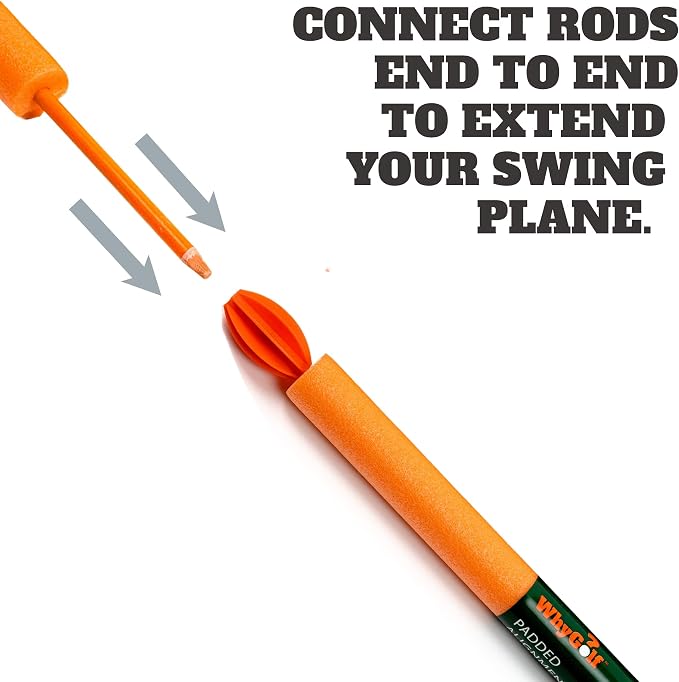WHYGOLF Padded Golf Alignment Rods - Golf Alignment Sticks with Protective Padding, Create Golf Swing Trainer Angles Like Pro Trainers with Our Golf Training Tool