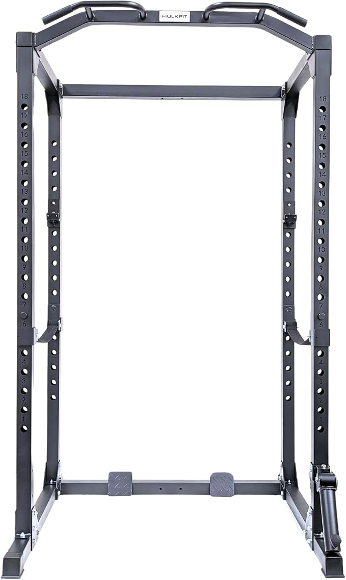 HulkFit Multi-Functional Adjustable Pro Series Power Rack Power Cage Exercise Equipment for Home Gym with Squat Rack Attachments and Accessories - Bench Press, Squats, and Deadlifts - Multicolor