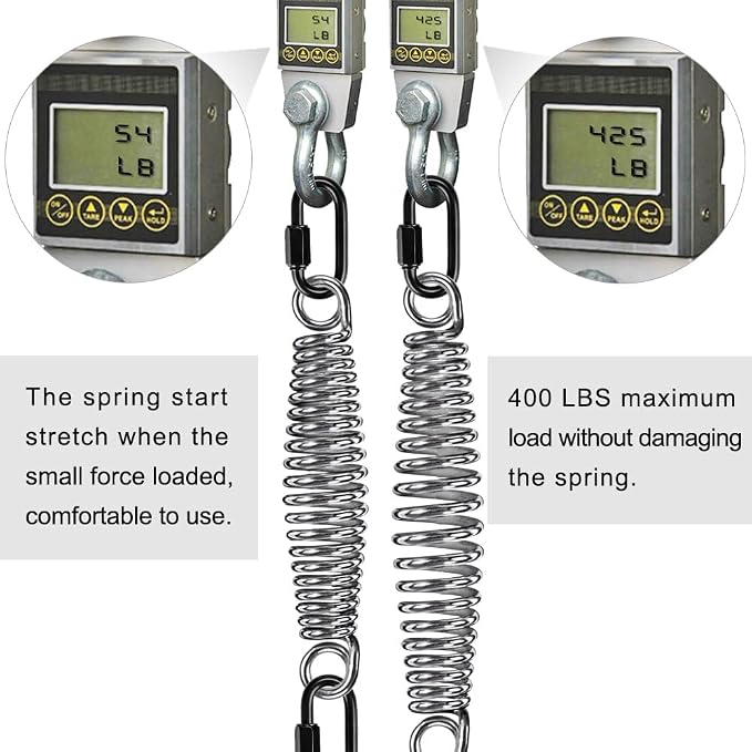 SELEWARE Porch Swing Hanging Kit, Stainless Steel Swing Hangers with Spring, Heavy Duty Ceiling Mount Swing Hooks for Indoor Outdoor Porch Swing, Hammock, Swing Chair, Sandbags, 2 Pack