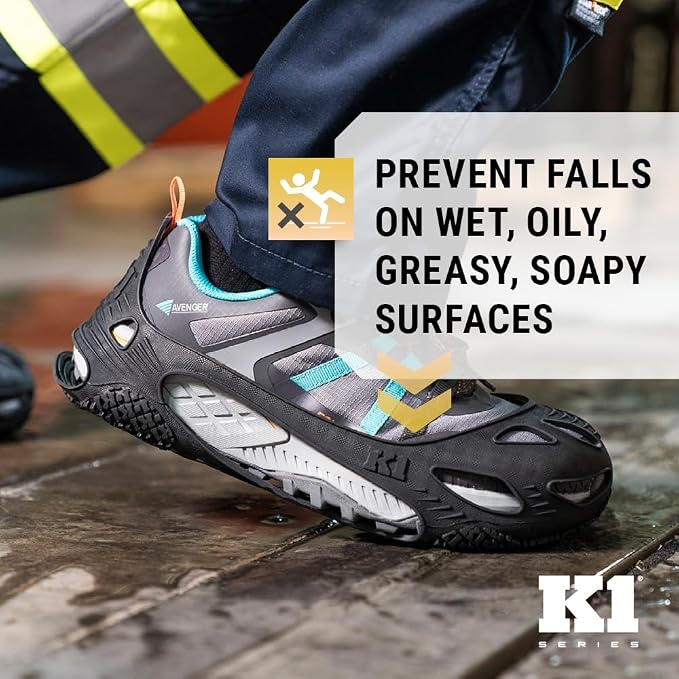 K1 Series SG1 Non-Slip Grip on Oil & Grease for Work/Safety Shoes - Traction Aids for Men & Women in Food Service, Warehouse