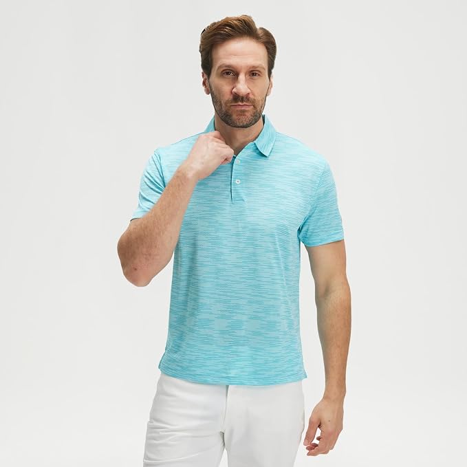 M MAELREG Men‘s Golf Shirts Short Sleeve Ultra-Light Soft Performance Quick Dry Athletic with UPF 30+ Polo Shirts for Men