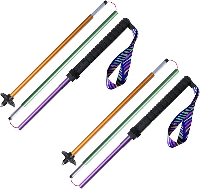 AONIJIE Trail Running Poles 2 Pcs Outdoor Trekking Poles Foldable Aluminum Alloy Sticks Quick Lock Ultralight for Camping Hiking Mountaining Marathon