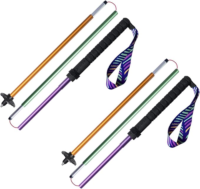 AONIJIE Trail Running Poles 2 Pcs Outdoor Trekking Poles Foldable Aluminum Alloy Sticks Quick Lock Ultralight for Camping Hiking Mountaining Marathon