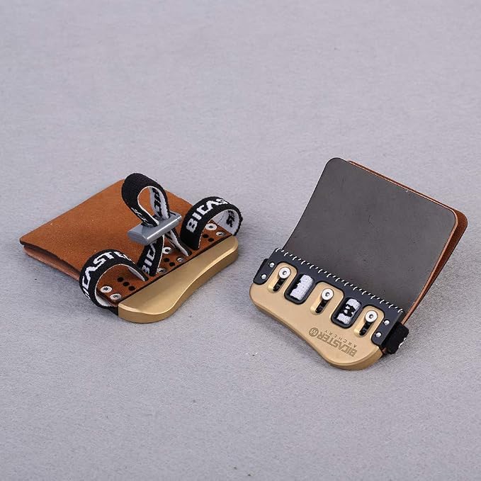 BICASTER Barebow Finger Tabs Cordovan Leather + Brass Plate - Left Hand