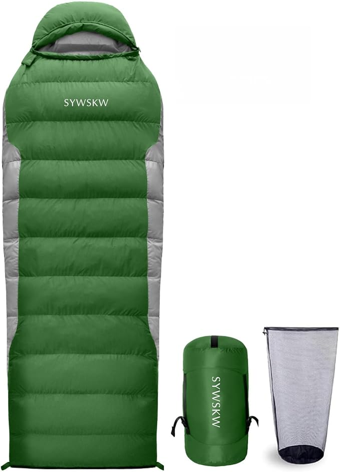 Ultralight Down Sleeping Bag with Pillow,15°F 32°F 46°F Sleeping Bag for Women,Men,Youth Backpacking,Hiking and Camping Outdoor with 680FP Duck Down