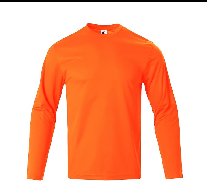 Mens Long Sleeve T-Shirts Casual Crew Neck Tee Shirt Summer Soft Running Swimming Cycling Fishing Tops