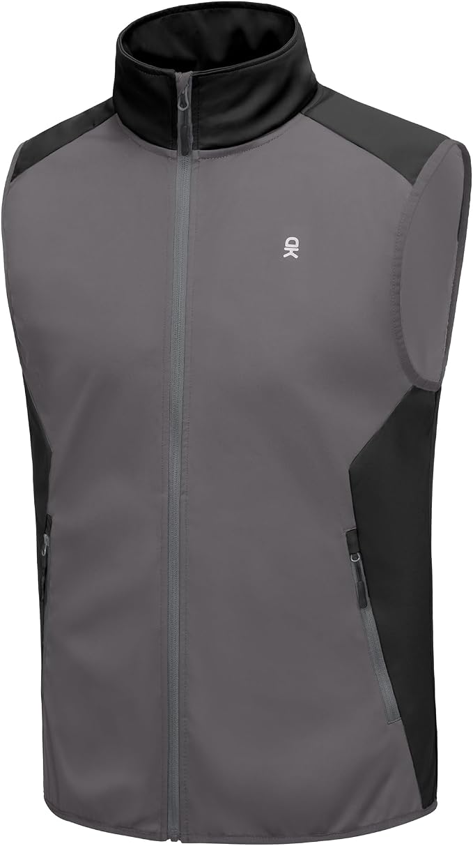 Little Donkey Andy Men's Water-resistant Outerwear Vests, Stretch Windproof Vest for Cycling, Running, Golf