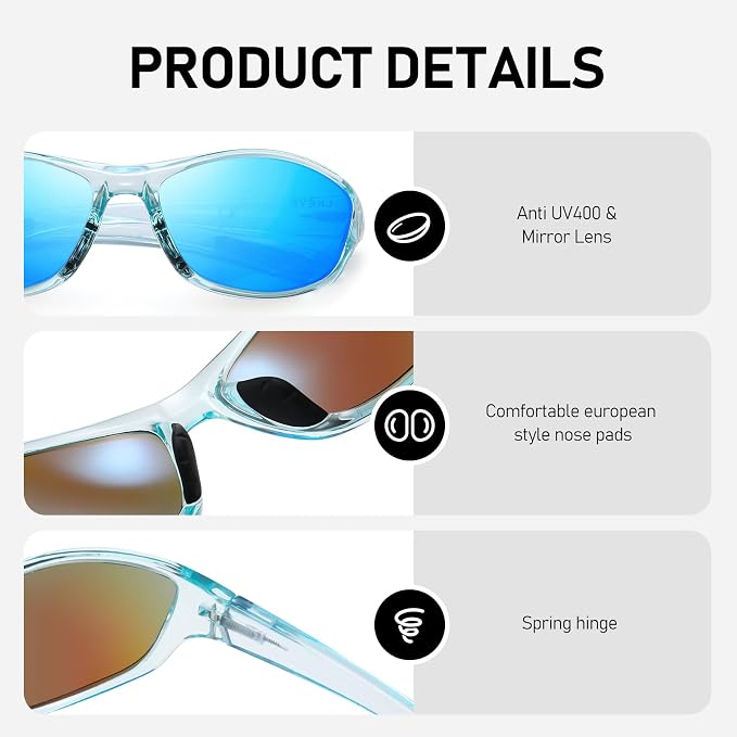 LKEYE Bifocal Reading Sunglasses Men Women Sports Style Sun Reader Wrap Around Build-In UV Protection Driving glasses LK6092